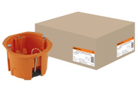 Установочная коробка СП D65х45мм, саморезы, пл. лапки, оранжевая, IP20 TDM