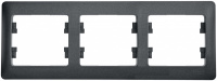 Рамка 3-постовая горизонтальная Systeme Electric Glossa Антрацит