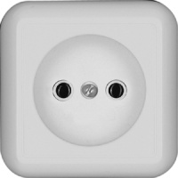 Розетка 1-ая без заземления с з/ш 10A монтаж. плата накладная (опт) Wessen Прима Белый