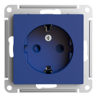 SE AtlasDesign Розетка с заземлением со шторками Аквамаринин 16А механизм