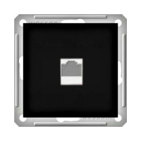 Розетка телефонная 1-ая RJ11 Wessen 59 Черный бархат