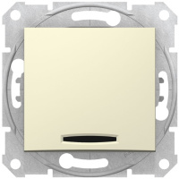 Переключатель перекрестный 1-клавишный с подсветкой 10A Schneider Electric Sedna Бежевый