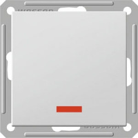 Выключатель 1-клавишный кнопочный (схема 1) с индикацией 16A Wessen 59 Белый