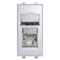 Компьютерная розетка RJ-45 модульная, кат.5е экран, "Avanti","Закаленная сталь", 1 модуль DKC