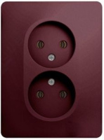 Розетка двойная без заземления 16A 250В в сборе Systeme Electric Glossa Баклажановый