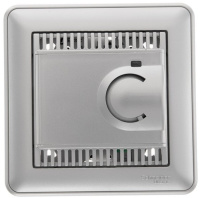 Регулятор теплого пола с датчиком 10A в сборе с рамкой Wessen 59 Матовый хром