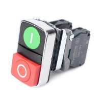 Systeme Electric Кнопка SB4 двойная в сборе модульная 22мм зелен "I"+красн "O" металл 1НО+1НЗ