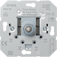 Механизм Светорегулятор электронный Tronic поворотный для л/н г/л 20-525 Вт Gira