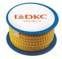 Колечко маркировочное "L" 2,5-4мм черное на желтом DKC