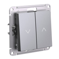 SE AtlasDesign Выключатель 2-клавишный для жалюзи Сталь 2х сх.4 10А мех