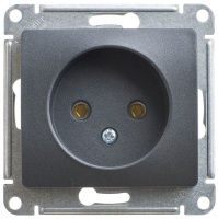 Розетка без заземления 16A 250В механизм Systeme Electric Glossa Антрацит
