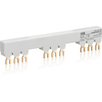 Трехфазная шинная разводка на 65A на 3 аппарата с 2 доп. бок. конт. ABB