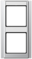 Рамка 2-постовая с полем для надписи вертикальная Jung A 500 Алюминий