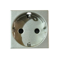 Розетка с заземлением с защитными шторками безвинтовыми клеммами 2 мод ABB NIE Zenit Шампань N2288.6 CV