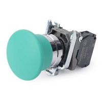 Systeme Electric Кнопка с гриб головкой SB4 в сборе 22мм 40мм зеленая с возвратом металл 1НО