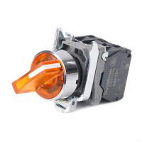 Systeme Electric Переключатель SB4 с подсвет в сборе 22мм 3поз желт с фикс металл 230ВАС 1НО+1НЗ