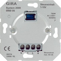 Механизм Светорегулятор нажимной для ЭПРА л/л 1-10V 50mA 700 Вт Gira System 2005