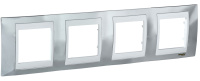 Рамка 4-постовая горизонтальная Schneider Electric Unica Хамелеон Серебро/Белый