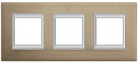 Рамка прямоугольная вертикальная немецкий стандарт 2+2+2 мод Bticino Axolute Титан 