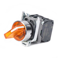 Systeme Electric Переключатель SB4 с подсвет в сборе 22мм 3поз желт с фикс металл 24В DC 1НО+1НЗ