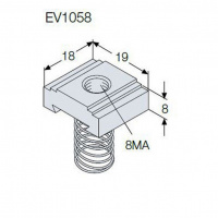 Гайка М8 алюминиевая скользящая для EV1050 ABB IS2