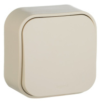 Выключатель 1-клавишный 10A IP20 Legrand Quteo Слоновая кость