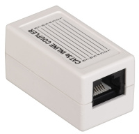 Проходной адаптер кат.5E UTP, тип RJ45-RJ45, белый ITK