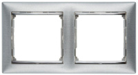 Рамка 2-постовая горизонтальная Legrand Valena Алюминий матовый