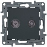 Розетка TV/SAT двухкабельная Legrand Etika Антрацит