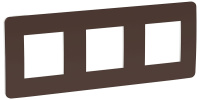Рамка 3-постовая Schneider Electric Unica New Studio Color Шоколад/Белый