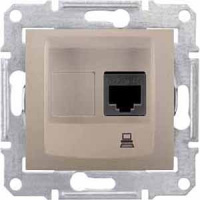 Розетка компьютерная 1-ая RJ45 кат.5e STP экранированная Schneider Electric Sedna Титан