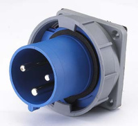 Вилка для скрытой проводки 633 2Р+РЕ 63А 220В IP67 В DEKraft