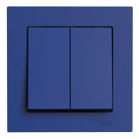 SE AtlasDesign Выключатель 2-клавишный Аквамаринин сх.5 10АХ в сборе