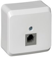 Розетка телефонная 1-ая RJ11 накладного монтажа IP20 SE Этюд Белый