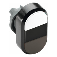 Кнопка двойная MPD7-11B белая/черная непрозрачная черная линза с текстом ON/OFF ABB