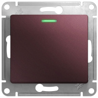 Переключатель 1-клавишный с подсветкой (схема 6A) 10AX механизм Systeme Electric Glossa Баклажановый