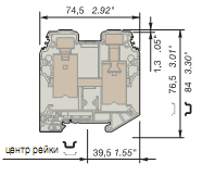 Клемма D70/22.N винт 70мм.кв. синяя ABB