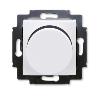 Светорегулятор поворотно-нажимной 60-600 Вт R белый / дымчатый чёрный ABB Levit