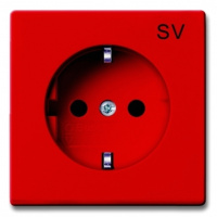 Розетка с заземлением с маркировкой SV, безвинт.клеммы ABB Basic55 Красный