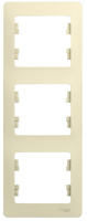 Рамка 3-постовая вертикальная Systeme Electric Glossa Бежевый