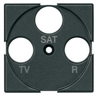 Панель лицевая для розеток TV+FM+SAT 2 мод Bticino Axolute Антрацит