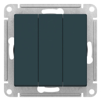 Выключатель 3-клавишный сх.1+1+1 10AX механизм Schneider Electric AtlasDesign Изумруд