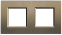 Рамка прямоугольная 2+2 мод Bticino Living Light Коричневый шелк