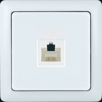 Розетка телефонная 1-ая RJ11 накладная в сборе Wessen Хит Белый