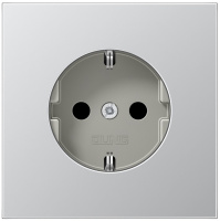 Механизм Розетка с заземлением безвинт.зажим Jung Алюминий