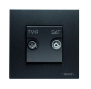 Розетка TV-FM-SAT единственная 2 мод ABB NIE Zenit Антрацит N2251.3 AN