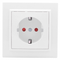 Розетка 1-местная СП с заземлением 16A с защитными шторками EKF Basic Минск Белый