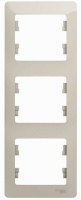 Рамка 3-постовая вертикальная Schneider Electric Glossa Молочный