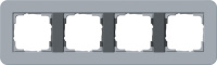 Рамка 4-постовая Gira E3 Серо-голубой/Антрацит