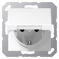 Розетка SCHUKO с крышкой Jung Eco Profi Белый
